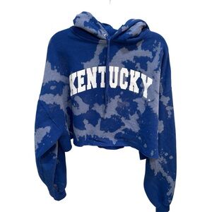Kentucky Cropped Tie-Dye Hoodie Sweatshirt Oversized Jerzees 2XL College